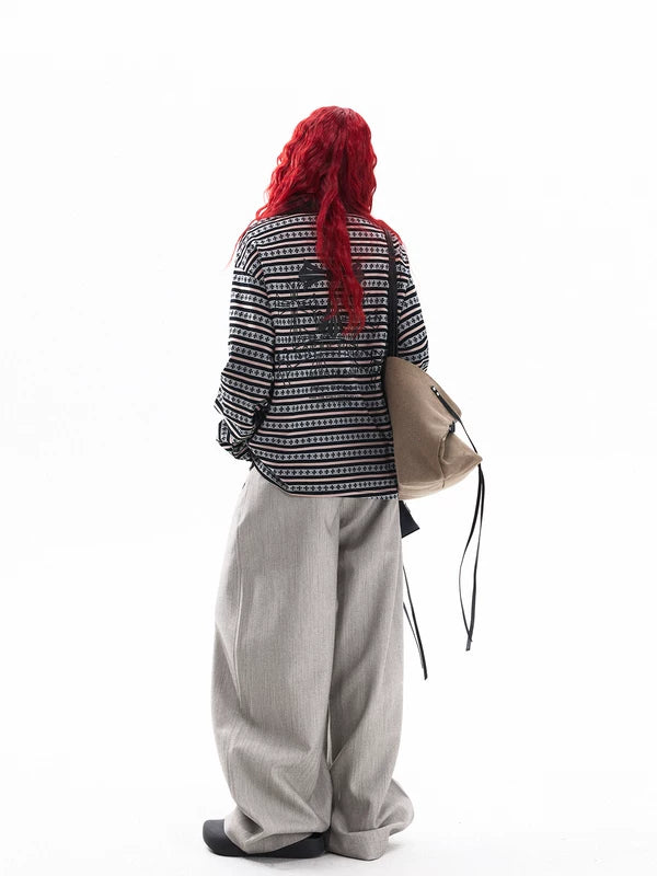 Striped Jacquard Long Sleeve Polo Shirt 3