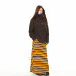 Striped Knit A-Line Midi Skirt 5