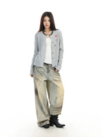 Striped Knit Cardigan with Badge Details 3