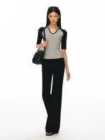 Striped Knit Short-Sleeve Pullover Top 5