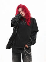 Striped Layered Long Sleeve Street T-Shirt 3