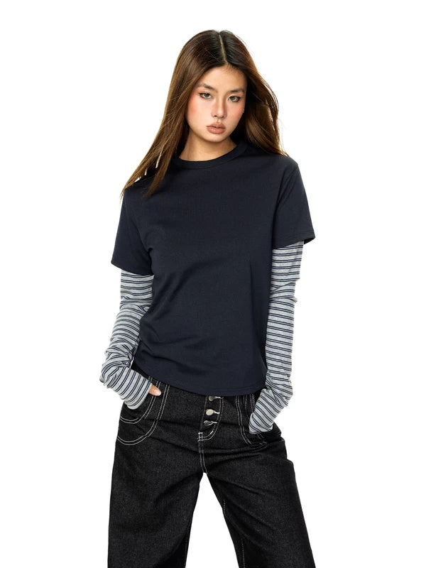 ,6031773705737,6031773705738,6031773705739,6031773705740, Striped Layered Long Sleeve T-Shirt