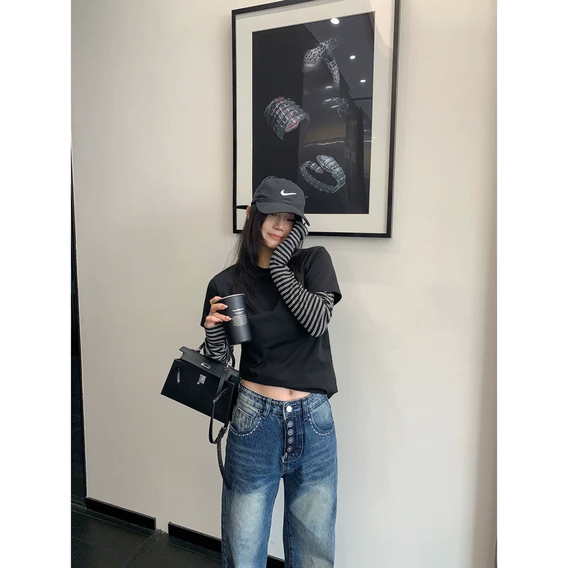 Striped Layered Long Sleeve Turtleneck Top 4