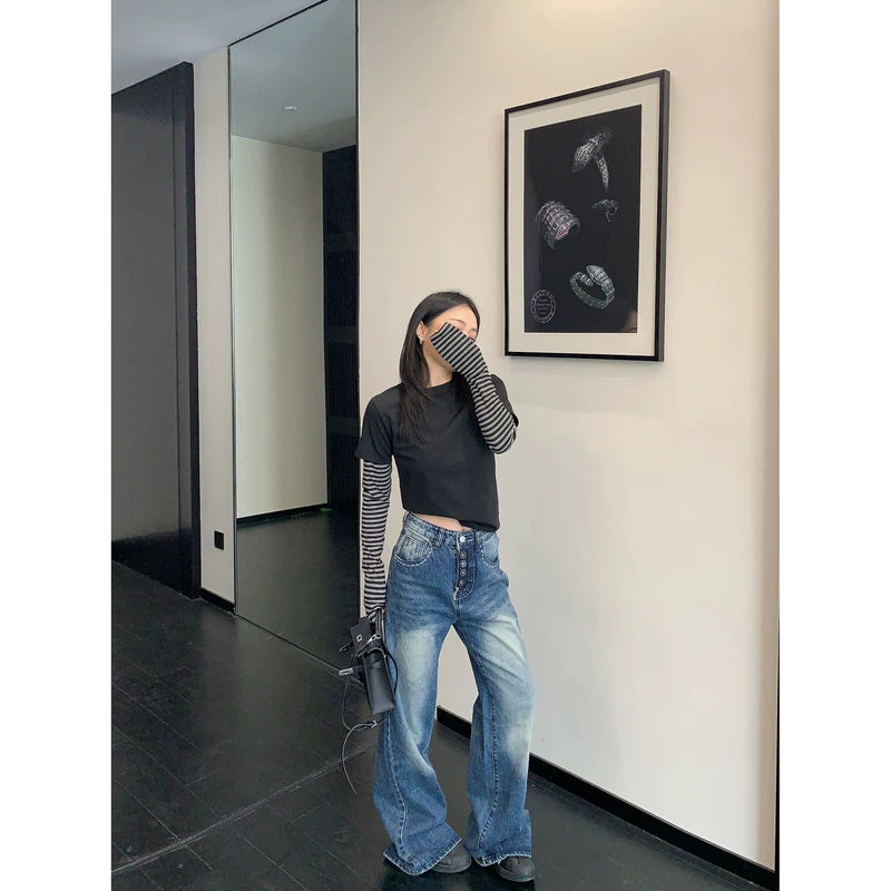 Striped Layered Long Sleeve Turtleneck Top 5