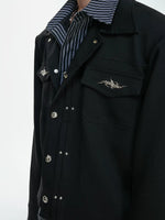 Striped Layered Shirt Jacket with Metal Buttons 4