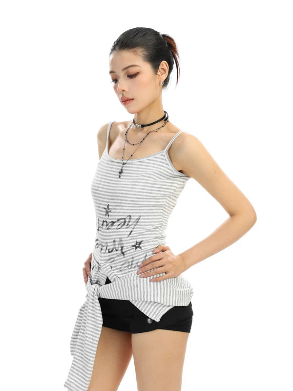 Striped Letter Print Long Sleeve Turtleneck 3