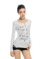 Striped Letter Print Long Sleeve Turtleneck 4