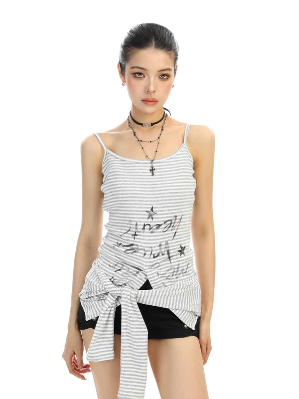 Striped Letter Print Long Sleeve Turtleneck 5