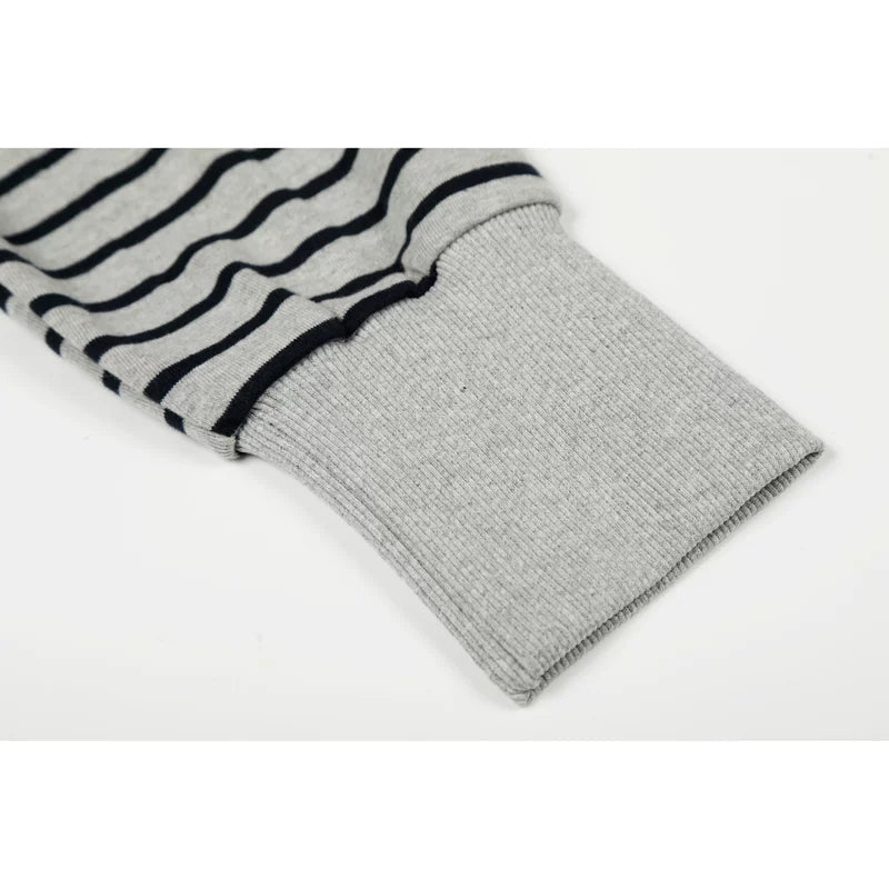 Striped Letter Print Zip Up Hoodie 2