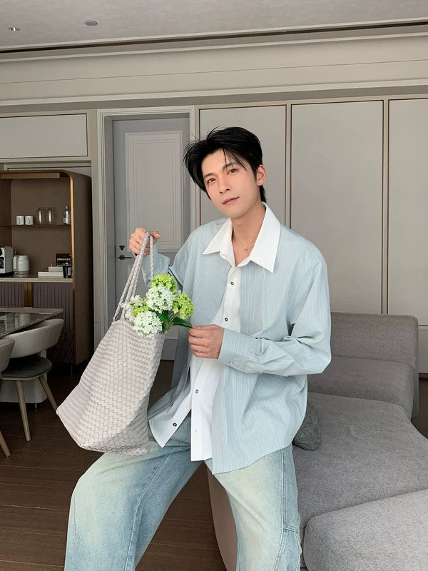 Striped Long Sleeve Button Down Shirt 2