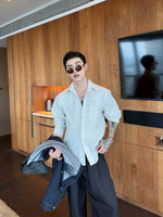 Striped Long Sleeve Casual Button-Up Shirt 4