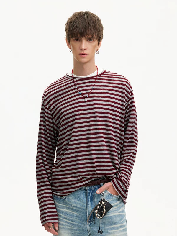 Striped Long Sleeve Casual T-Shirt 3