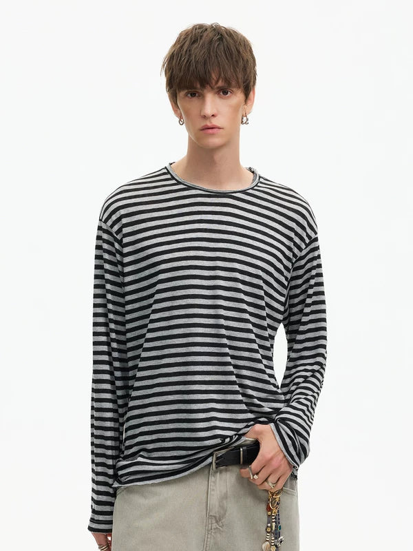 Striped Long Sleeve Casual T-Shirt 4