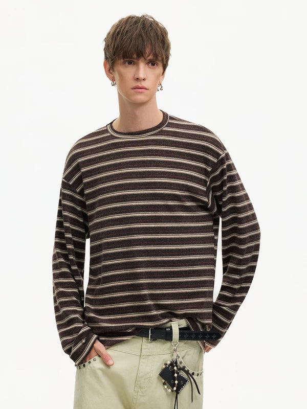 Striped Long Sleeve Crew Neck T-Shirt 2