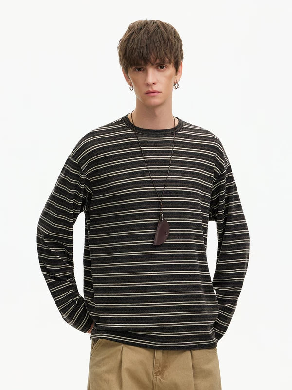 Striped Long Sleeve Crew Neck T-Shirt 3