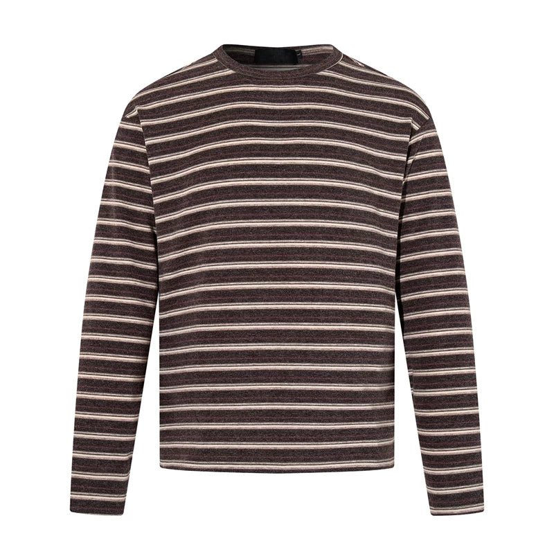 6192339294727,6192339294728,6192339294729,6192339294730, Striped Long Sleeve Crew Neck T-Shirt