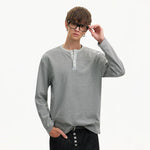 6027967725161,6027967725162,6027967725163,6027967725164, Striped Long-Sleeve Henley T-Shirt