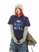 Striped Long Sleeve Layering T-Shirt Top 2