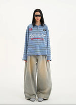 Striped Long Sleeve Rugby Polo Shirt 5