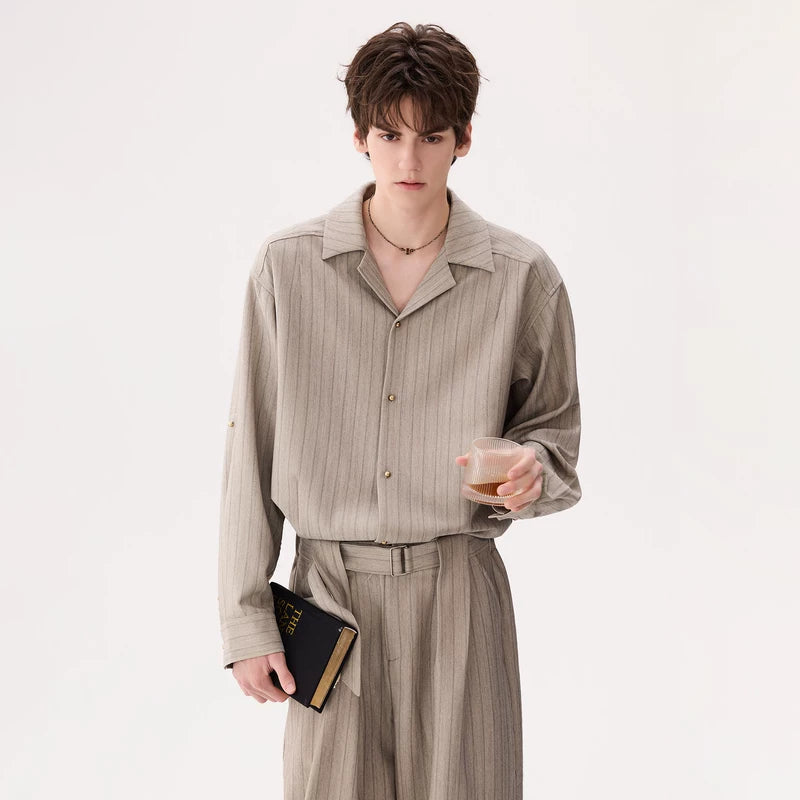 6190684051230,6190684051234,6190684051238,6190684051242, Striped Long-Sleeve Shirt and Pants Set