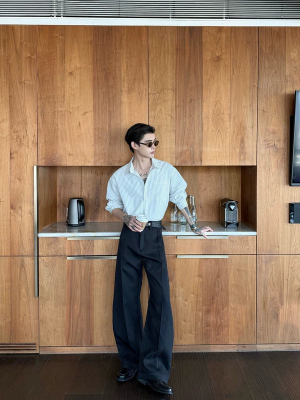 Striped Loose Fit Long Sleeve Shirt 5