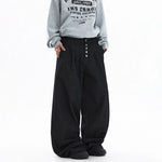 Striped Multi-Button Wide Leg Jeans Pants 3