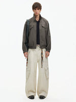 Striped Multi-Pocket Workwear Short Jacket 5