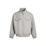 6024814072616,6024814072617,6024814072618,6024814072619, Striped Multi-Pocket Workwear Short Jacket