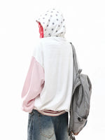 Striped Patchwork Star Print Zip Hoodie 3