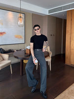 Striped Pleated Straight Leg Dress Pants 2