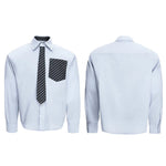 6189648734437,6189648734439,6189648734441,6189648734443,6189648734445, Striped Pocket Shirt with Detachable Tie