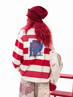 Striped Polo Collar Long Sleeve Shirt 4