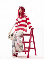 Striped Polo Collar Long Sleeve Shirt 5