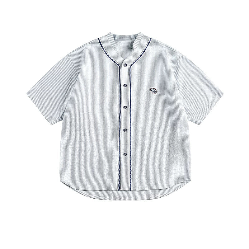 1627207:29452,5764858569044,1627207:29452,5764858569043,1627207:29452,5764858569042,1627207:29452,5764858569045,5764858569044,5764858569043,5764858569042,5764858569045, Striped Sheer Short-Sleeve Number Print Shirt