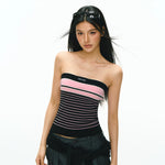 Striped Tube Top and Wide Leg Pants Set 3