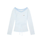 6029057133826,6029057133827,6029057133828, Striped V-Neck Long-Sleeve T-Shirt