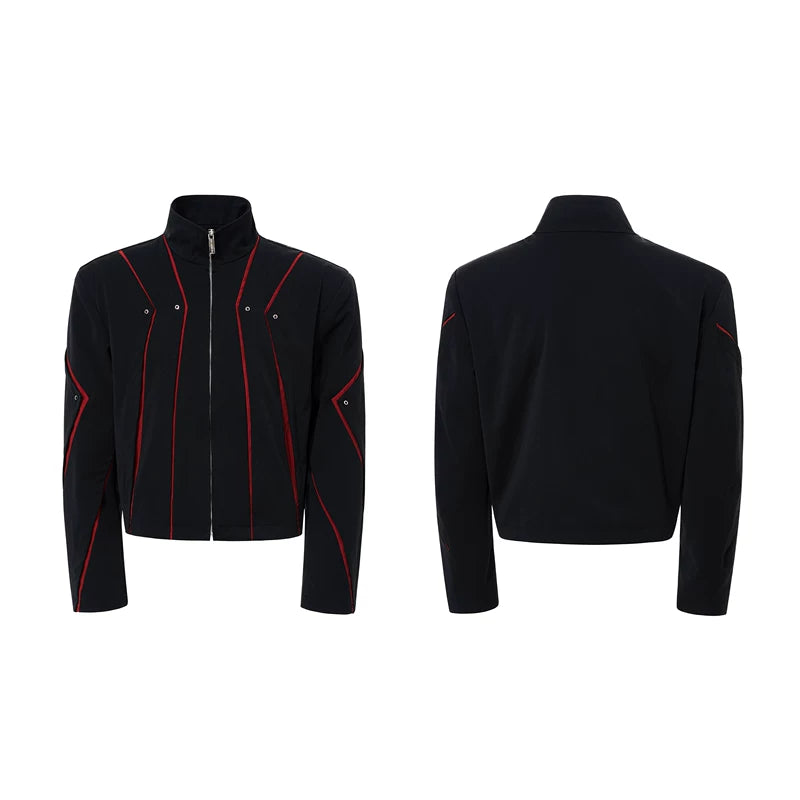 6200030986010,6200030986011,6200030986012,6200030986013, Structured Stand Collar Short Zip Jacket