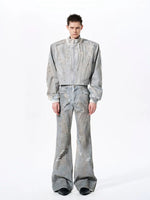 Studded Distressed Short Denim Jacket 4