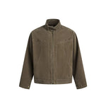 6190822438110,6190822438111,6190822438112,6190822438113, Studded Suede Fleece Harrington Jacket