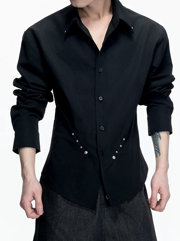 Studded Waist-Cinching Long Sleeve Shirt 4