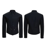 6200270295408,6200270295409,6200270295410,6200270295411,6200088158591, Studded Waist-Cinching Long Sleeve Shirt