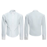 6200270295412,6200270295413,6200270295414,6200270295415,6200088158592, Studded Waist-Cinching Long Sleeve Shirt