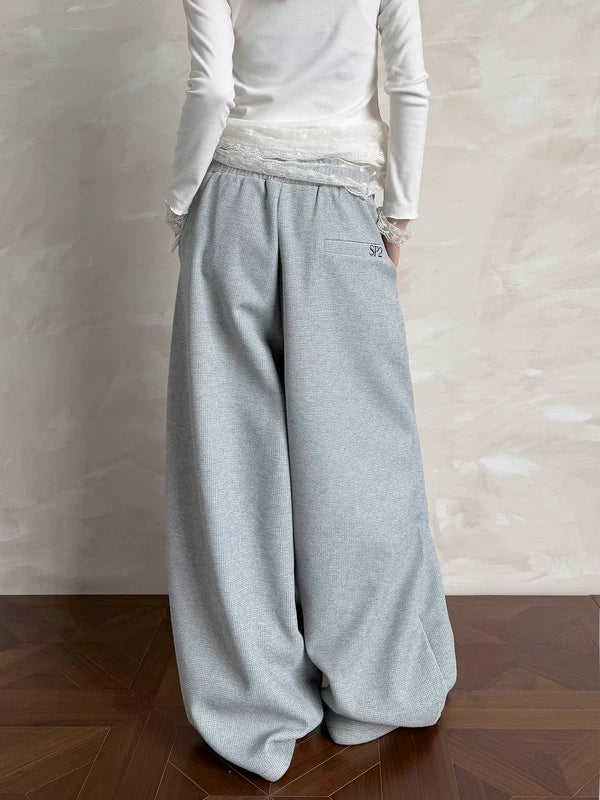 Studded Wide-Leg Waffle Sweatpants 3