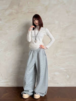 Studded Wide-Leg Waffle Sweatpants 4