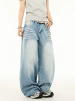 Studded Wide-Leg Washed Denim Pants 4