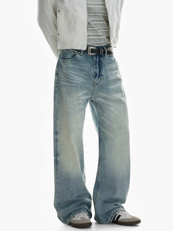 Distressed Wide-Leg Straight Fit Jeans Pants 3