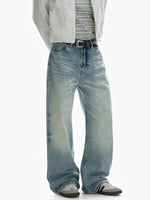 Distressed Wide-Leg Straight Fit Jeans Pants 3