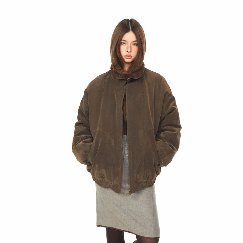 ,1627207:4512280,6170852562291,1627207:4512280,6170852562290,1627207:4512280,6170852562289,1627207:4512280,6170852562288,6170852562291,6170852562290,6170852562289,6170852562288, Suede Collar Thick Workwear Cotton Jacket