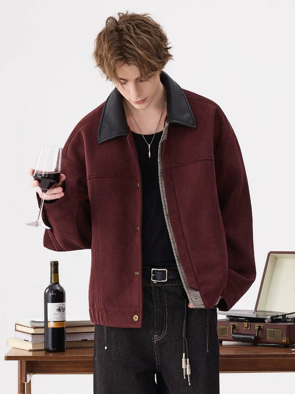 Suede Jacket with Contrast Collar 2