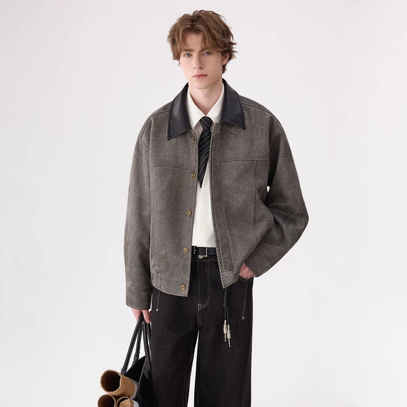 1627207:3232478,6177079378618,1627207:3232478,6177079378619,1627207:3232478,6177079378620,1627207:3232478,6177079378621,6177079378618,6177079378619,6177079378620,6177079378621, Suede Jacket with Contrast Collar